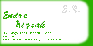 endre mizsak business card