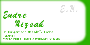 endre mizsak business card